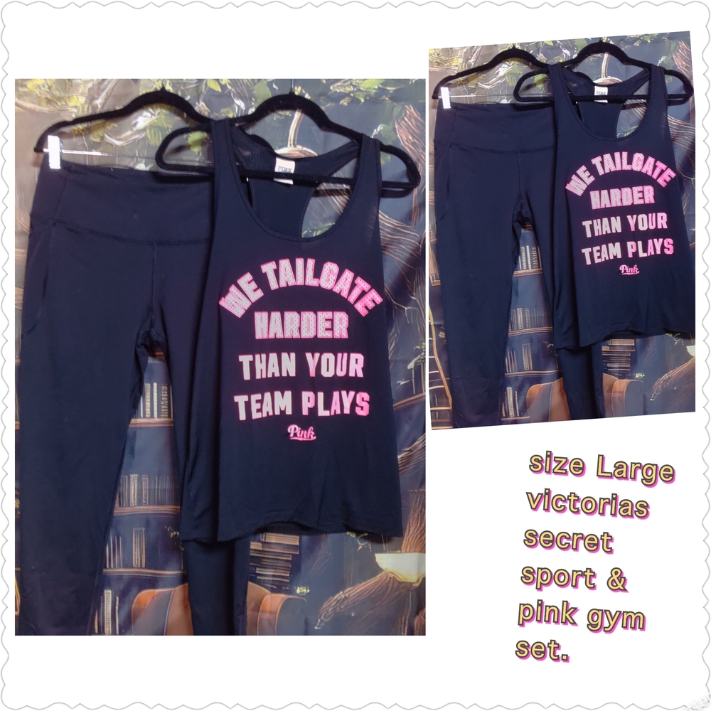 Victoria's Secret Sport & Pink Gym Set - Black and Pink